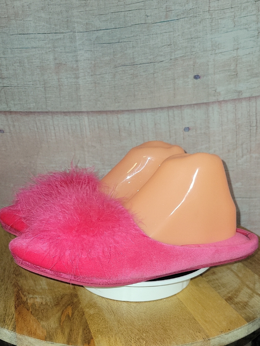 Hot Pink Fluffy Slippers - Picture 4 of 8